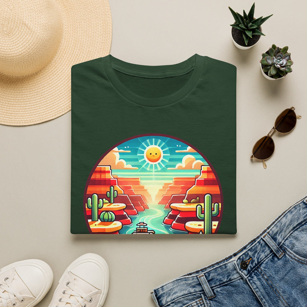 Grand Canyon National Park Retro Sunset T-Shirt | Canyon River Illustration