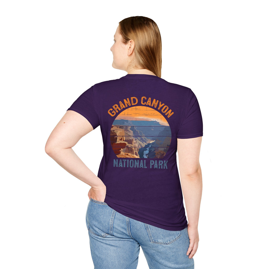 Grand Canyon Retro Sunset T-Shirt | Printed Front and Back National Park Landscape