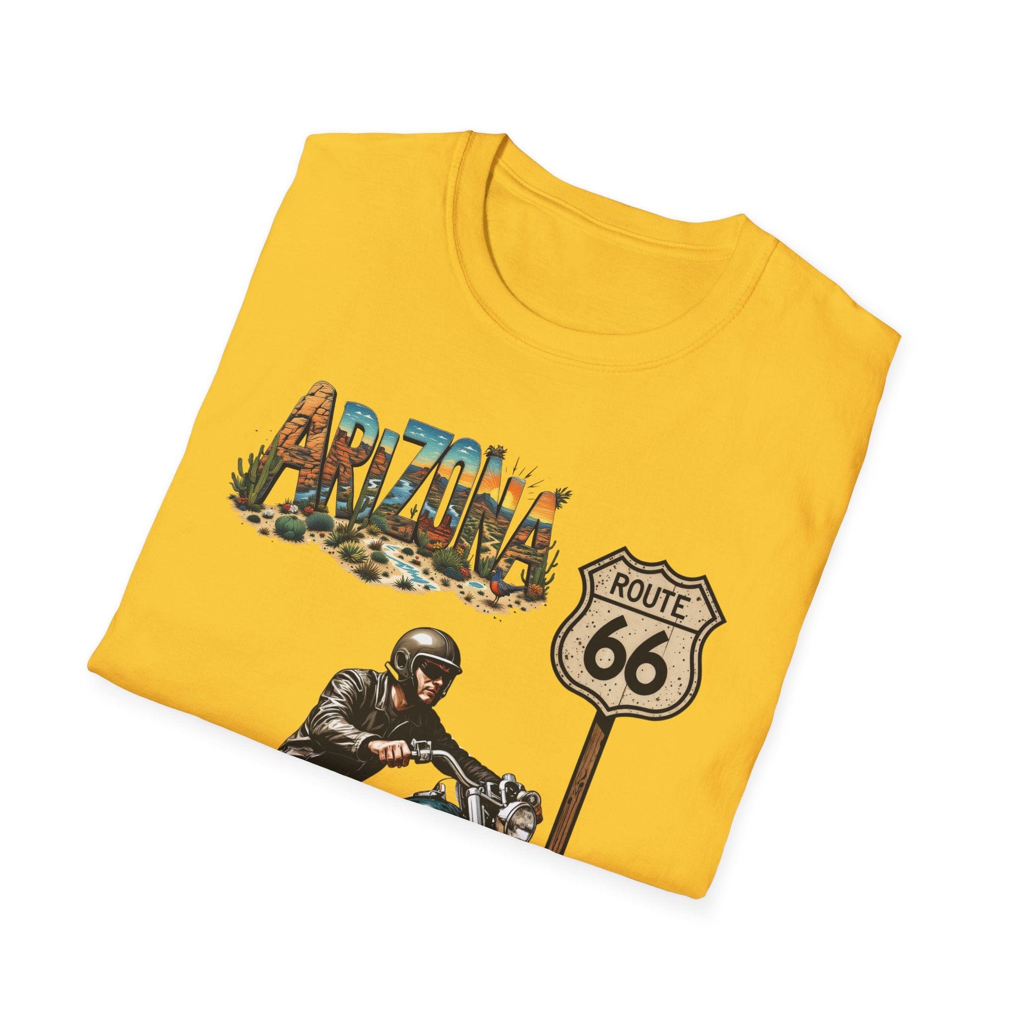 Arizona Route 66 Motorcycle T-Shirt | Biker Road Trip Tee