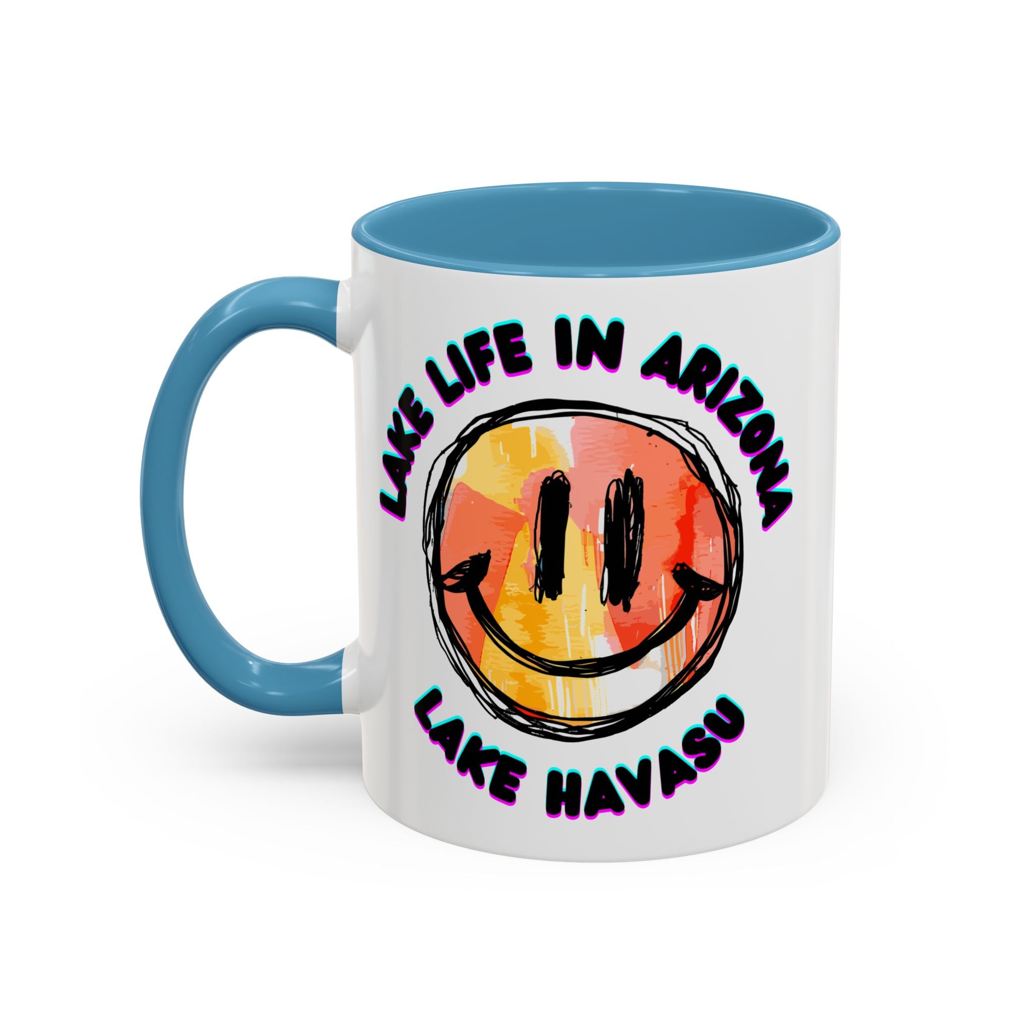 Lake Life in Arizona Smiley Mug | Lake Havasu Accent Coffee Mug