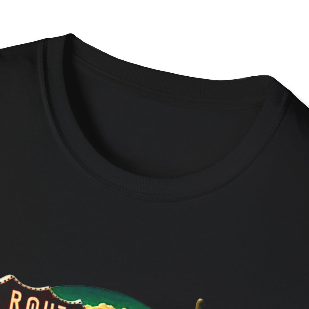 Route 66 Mens and Womans Softstyle T-Shirt, Unisex Retro Vintage Tee, Road Trip Travel Shirt, Hipster Graphic Top, Americana Clothing