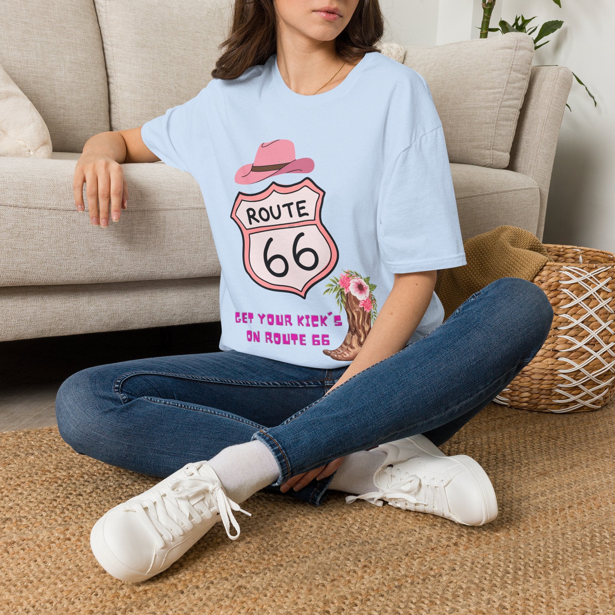 Route 66 Softstyle T-Shirt, Get Your Kick's On, Men Women, Unisex Tee Gift, Travel Highway Shirt