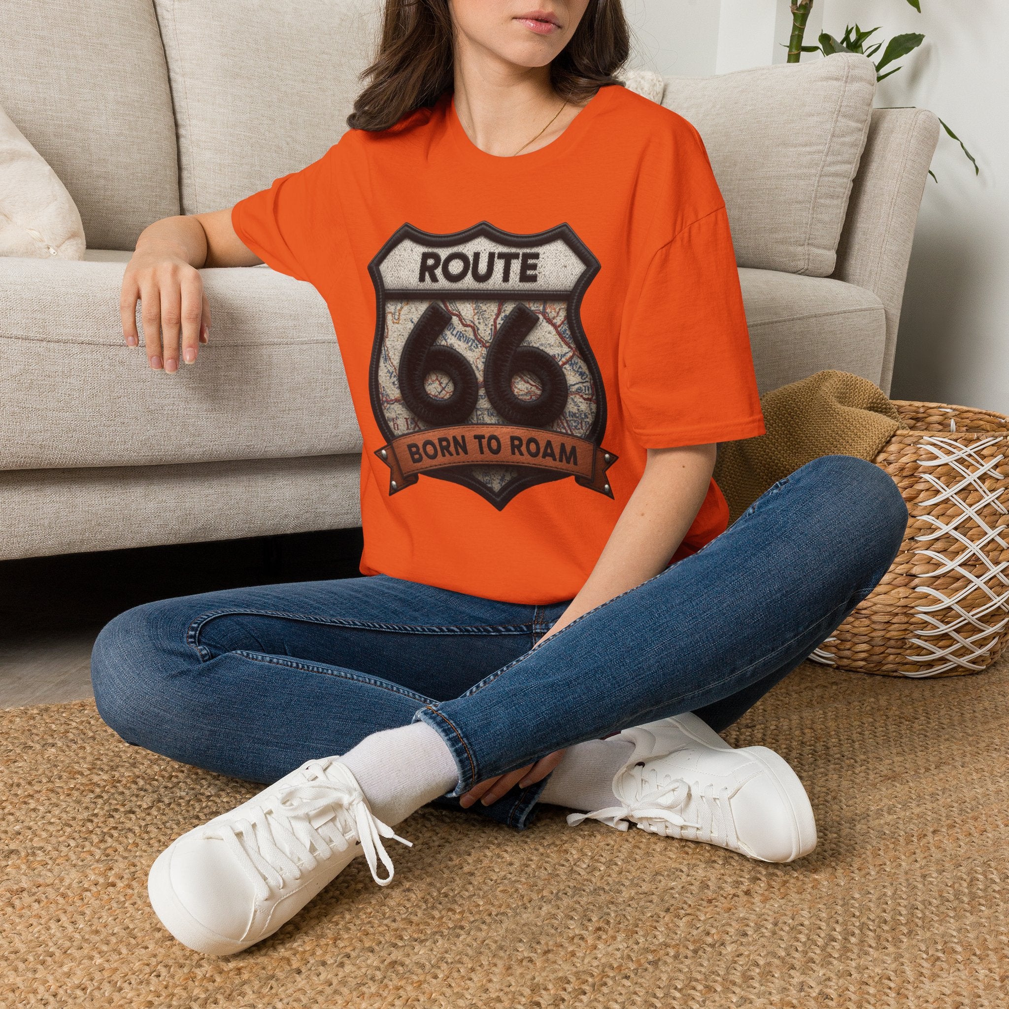 Route 66 Born to Roam T-Shirt | Vintage Highway Shield Tee