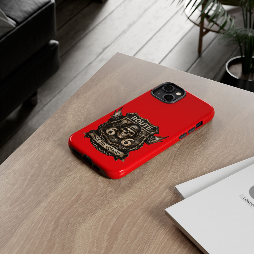 Route 66 Skull Helmet phone case | Motorcycle emblem, Ride the Legend