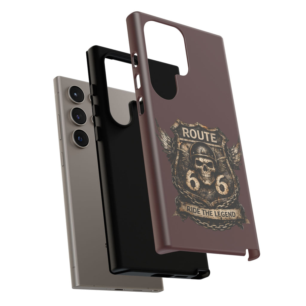Route 66 Skull Helmet phone case | Motorcycle emblem, Ride the Legend
