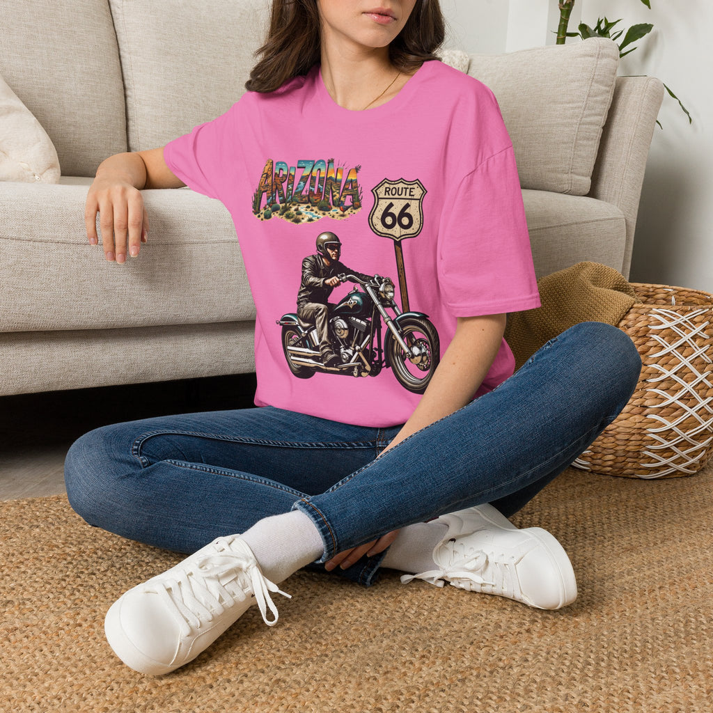 Arizona Route 66 Motorcycle T-Shirt | Biker Road Trip Tee