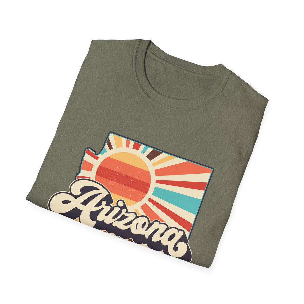 Arizona Retro Sunset T-Shirt | AZ State Map Vintage Rays