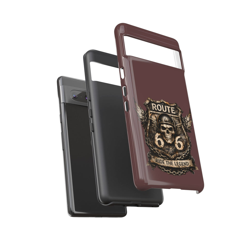 Route 66 Skull Helmet phone case | Motorcycle emblem, Ride the Legend