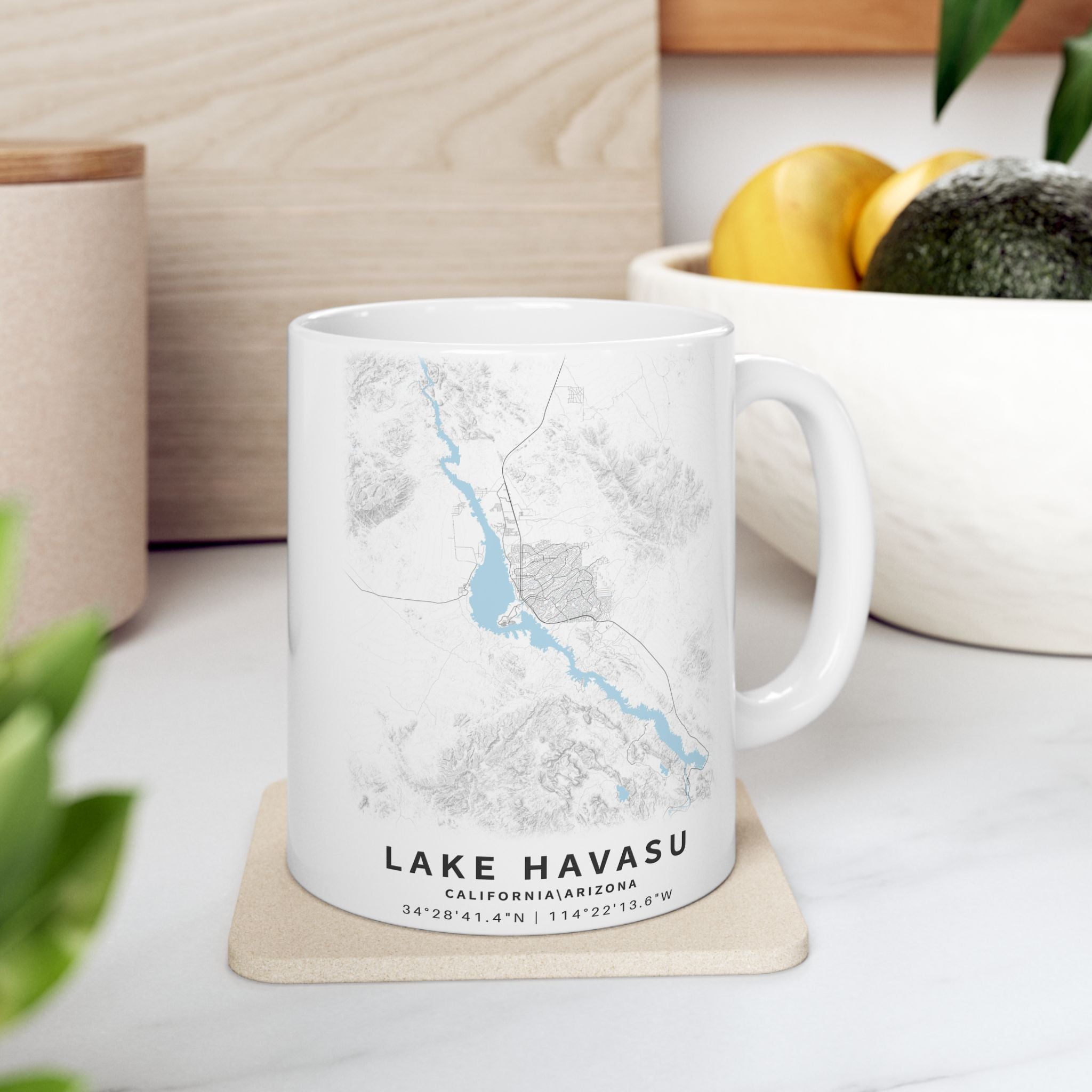 Lake Havasu Map Mug | Ceramic 11oz or 15oz, Lake Map Coffee Cup