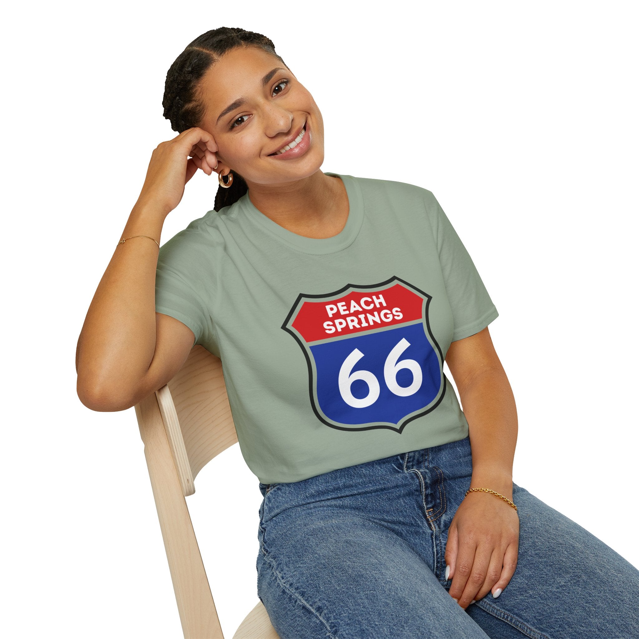 Peach Springs 66 Shield T-Shirt | Route 66 Road Sign Shirt