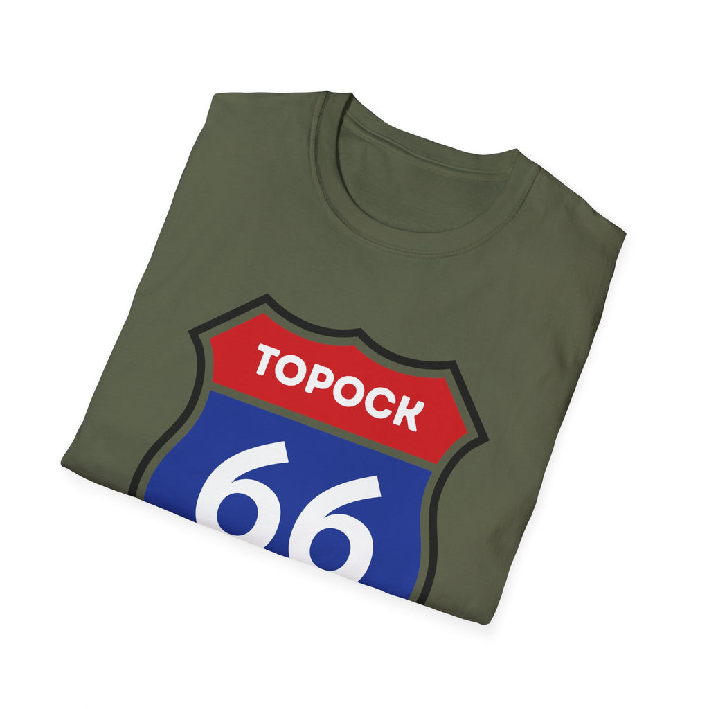 Topock 66 Shield Road Sign T-Shirt | Route 66 Arizona Travel Tee