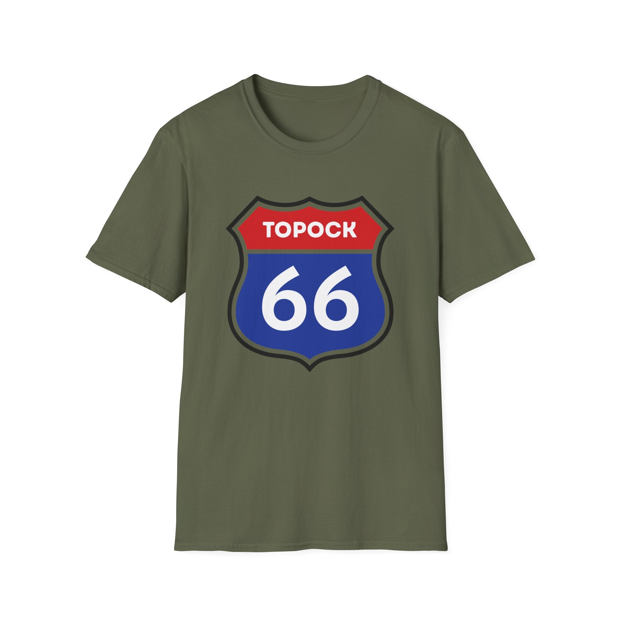 Topock 66 Shield Road Sign T-Shirt | Route 66 Arizona Travel Tee