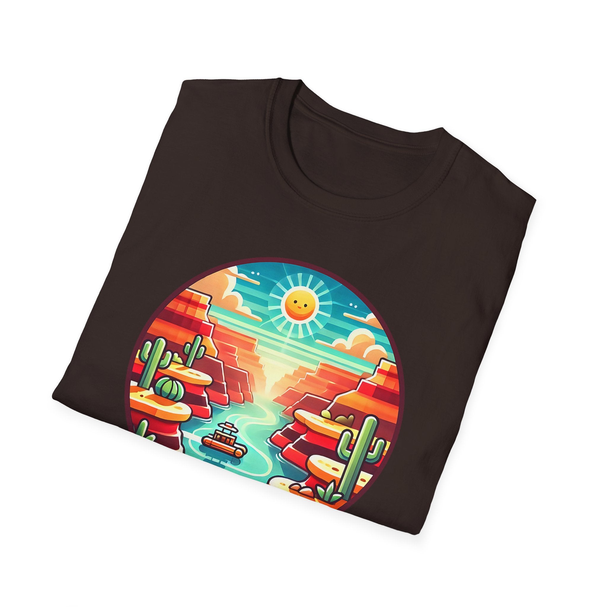 Grand Canyon National Park Retro Sunset T-Shirt | Canyon River Illustration