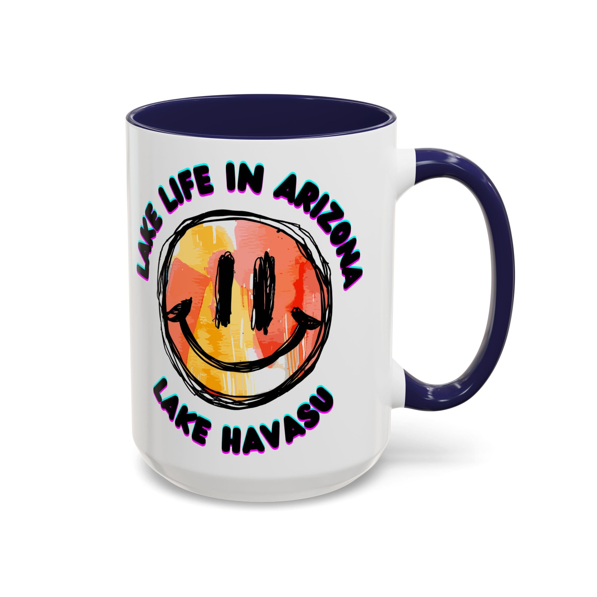 Lake Life in Arizona Smiley Mug | Lake Havasu Accent Coffee Mug