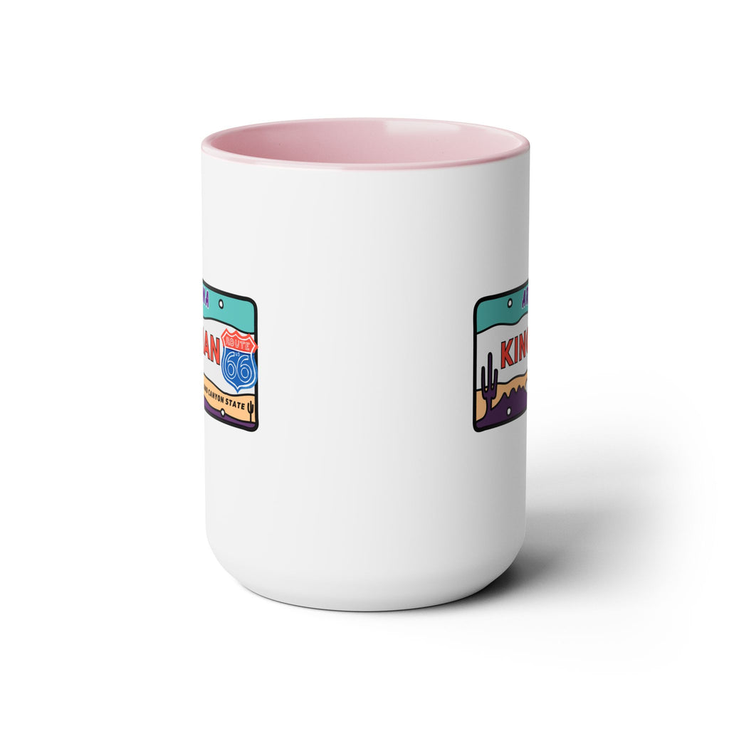Kingman Arizona Route 66 Two-Tone Coffee Mugs, 15oz