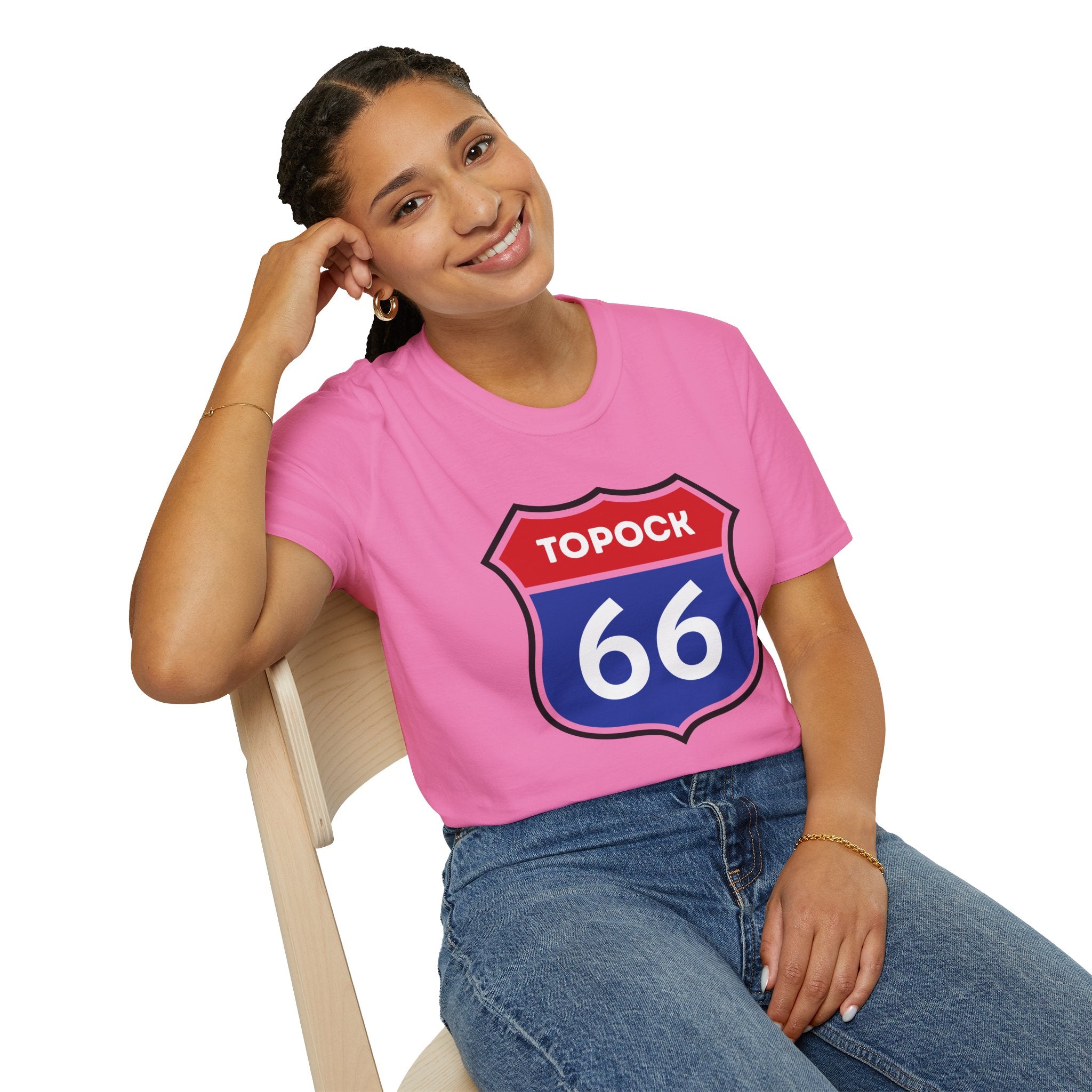 Topock 66 Shield Road Sign T-Shirt | Route 66 Arizona Travel Tee