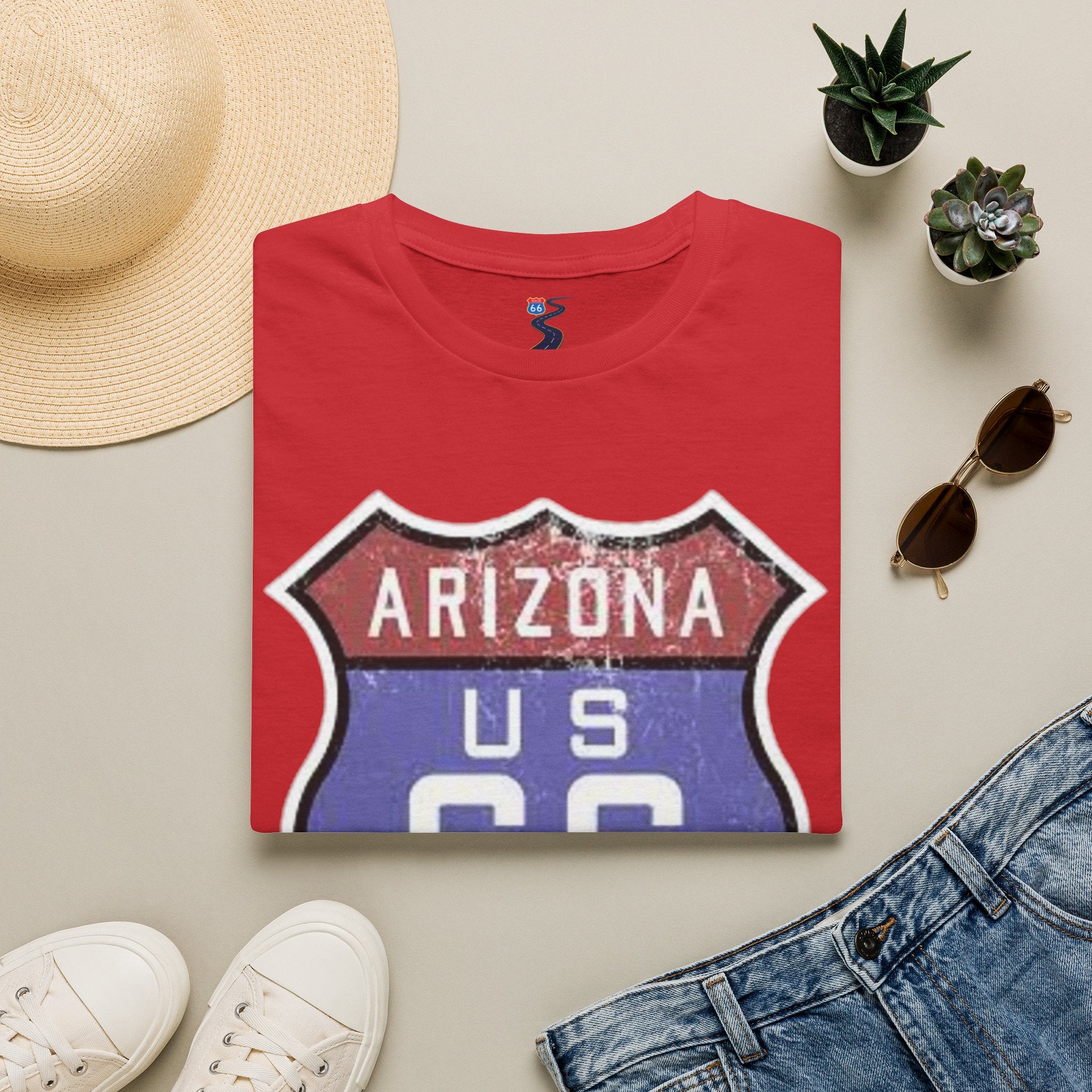 Arizona US 66 Shield T-Shirt | Route 66 Vintage Sign Tee