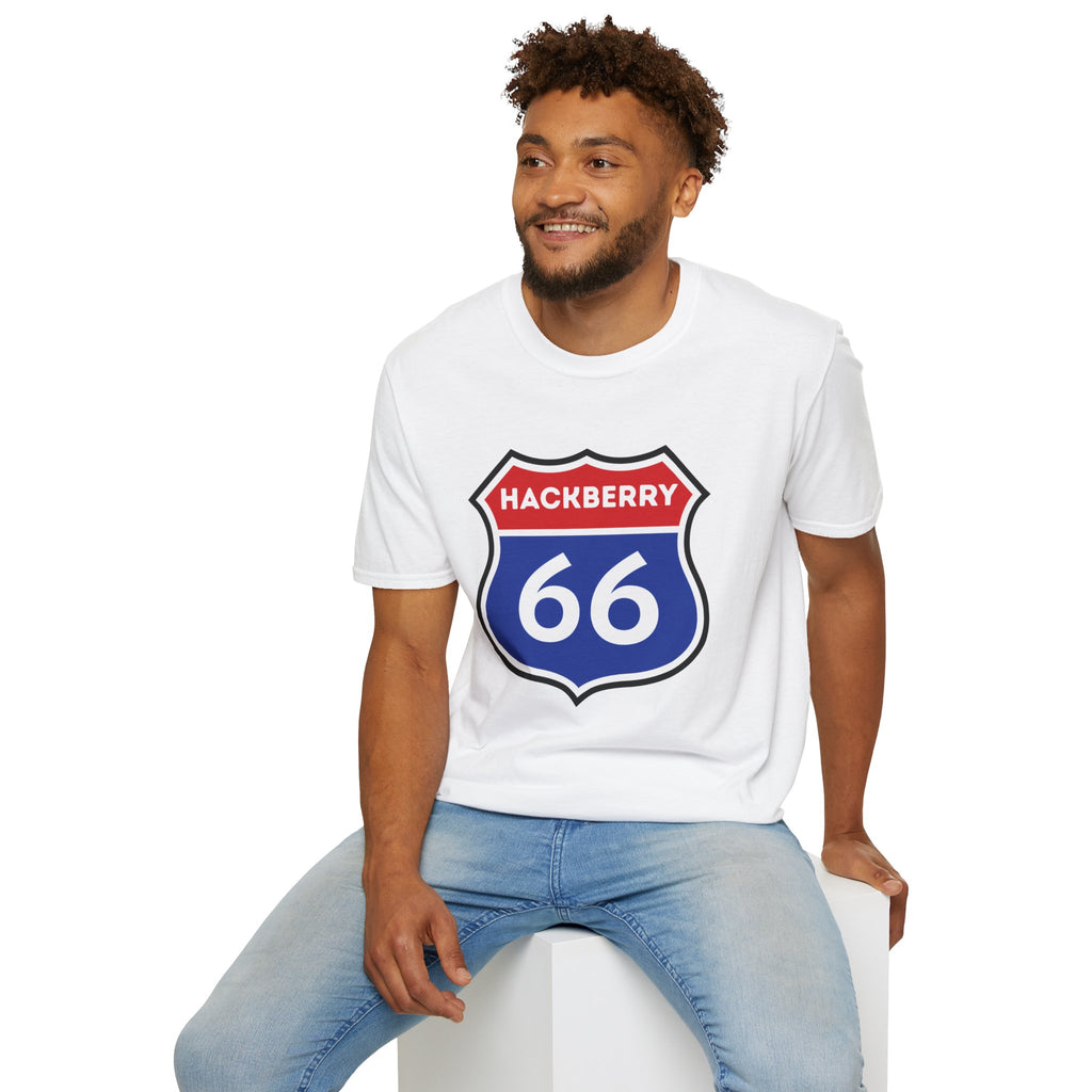 Hackberry 66 Shield T-Shirt | Route 66 Road Sign Tee