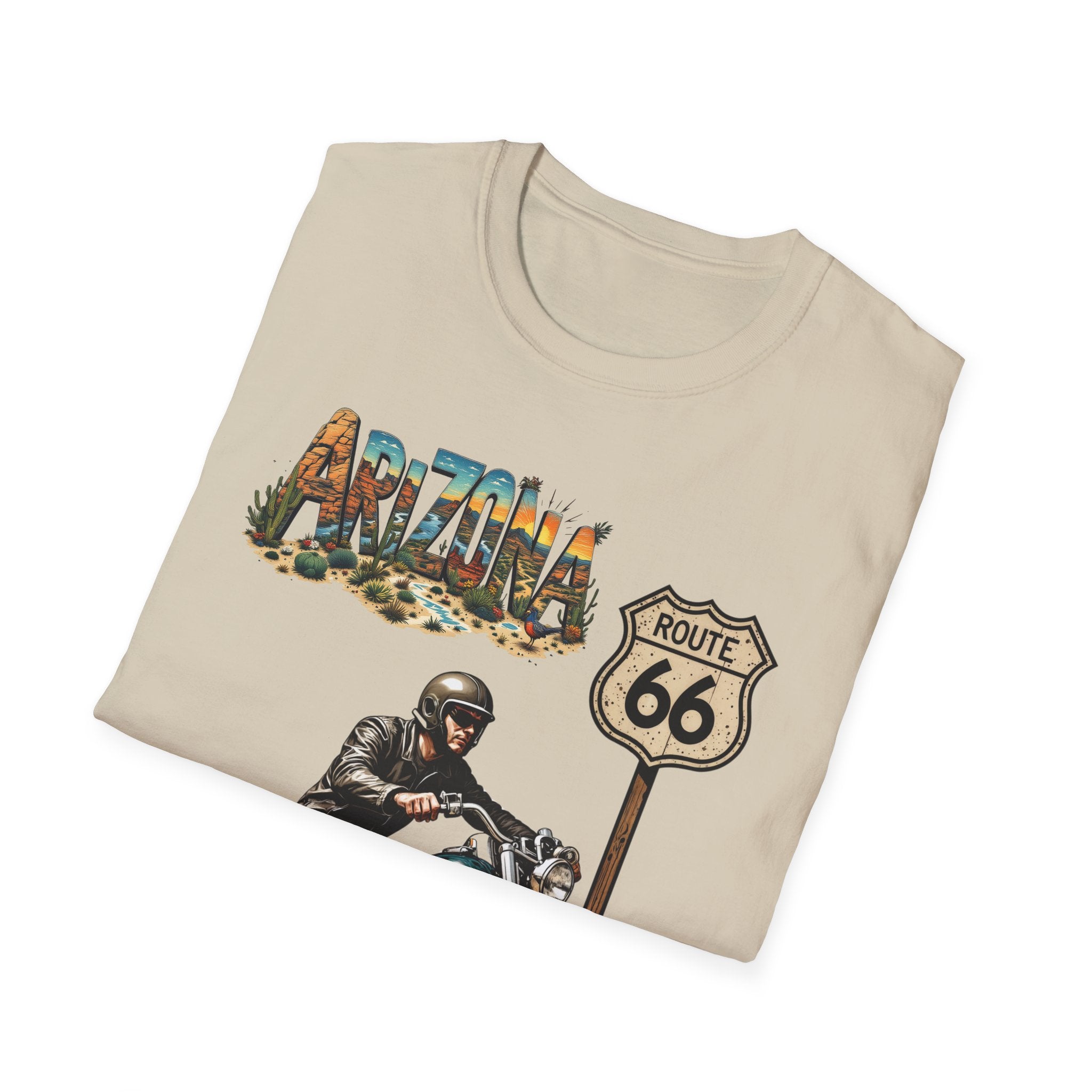 Arizona Route 66 Motorcycle T-Shirt | Biker Road Trip Tee