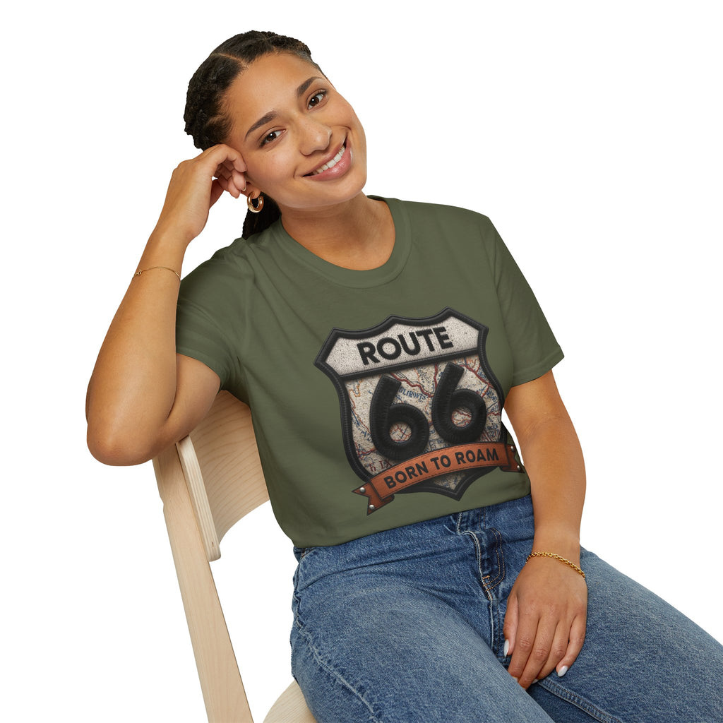 Route 66 Born to Roam T-Shirt | Vintage Highway Shield Tee