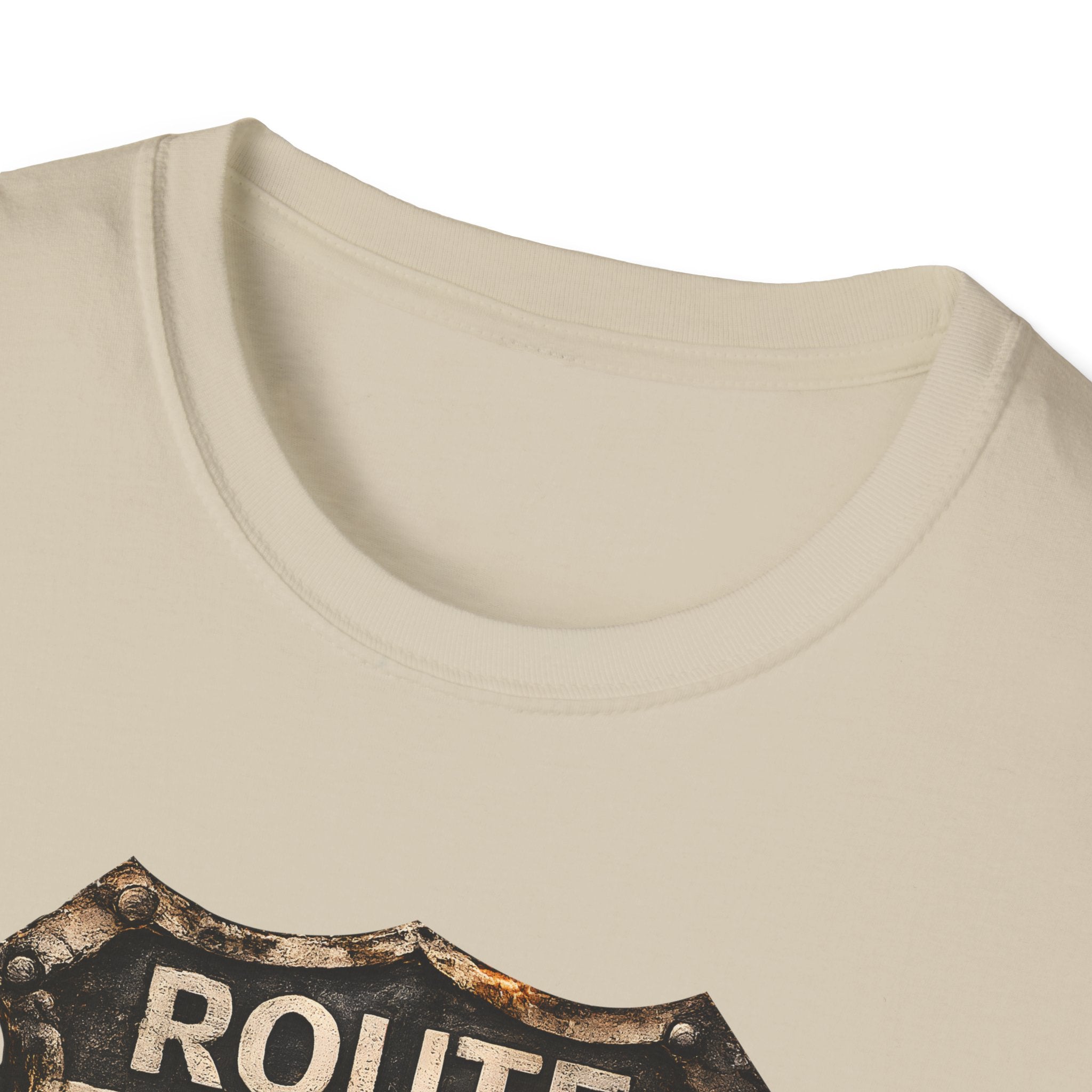 Route 66 Skull Badge T-Shirt | Ride the Legend, Winged Helmet Motorcycle Design