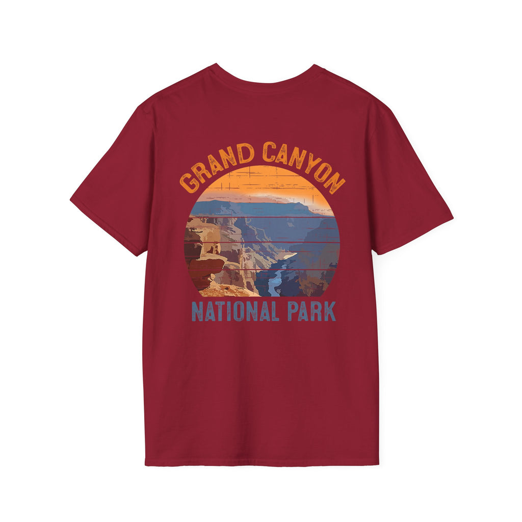 Grand Canyon Retro Sunset T-Shirt | Printed Front and Back National Park Landscape