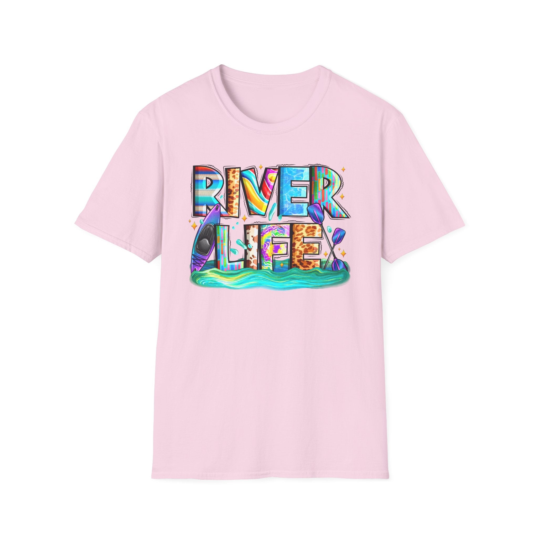 River Life T-Shirt | Colorful Fishing Scenic Graphic