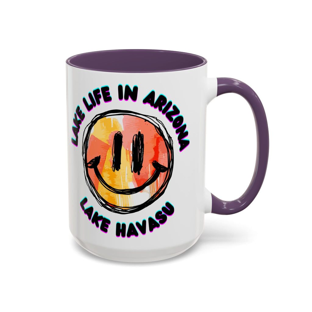 Lake Life in Arizona Smiley Mug | Lake Havasu Accent Coffee Mug