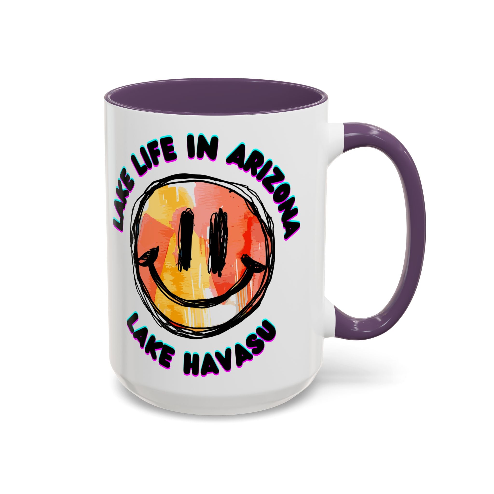 Lake Life in Arizona Smiley Mug | Lake Havasu Accent Coffee Mug