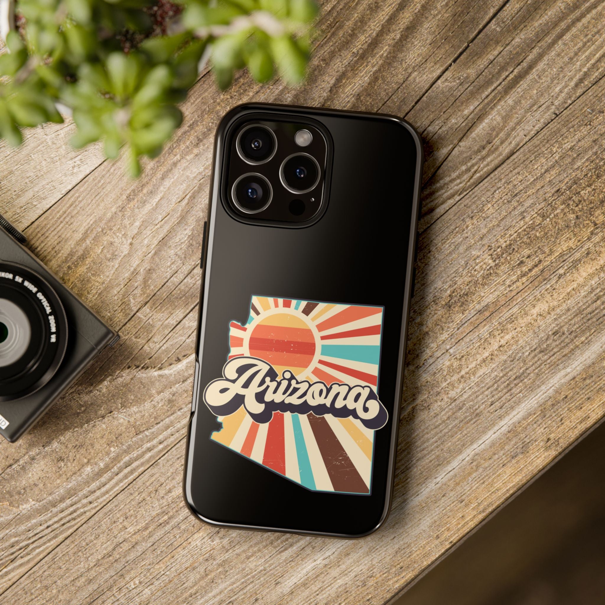 Arizona State Outline Retro Sunset Phone Case | AZ Tough Case