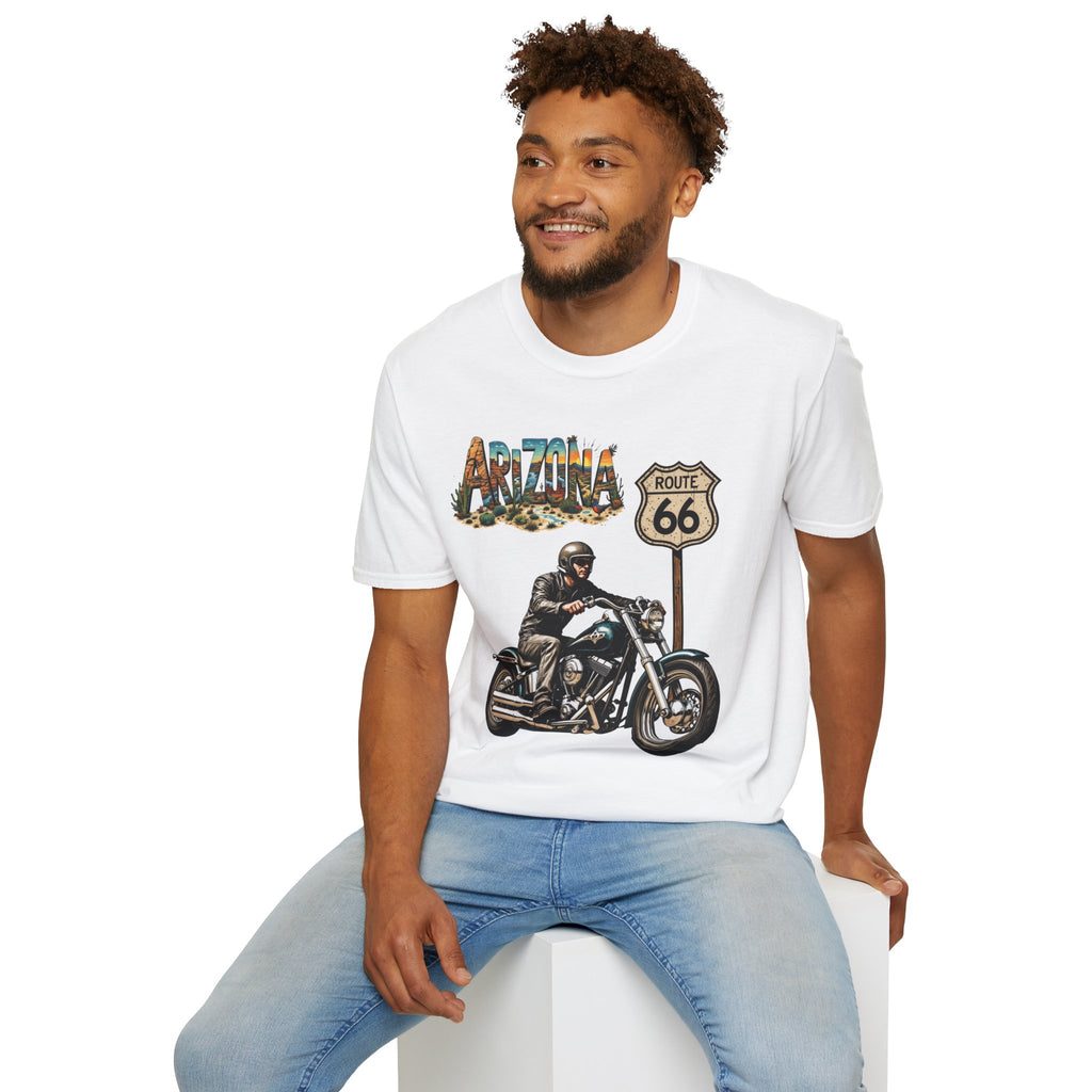 Arizona Route 66 Motorcycle T-Shirt | Biker Road Trip Tee