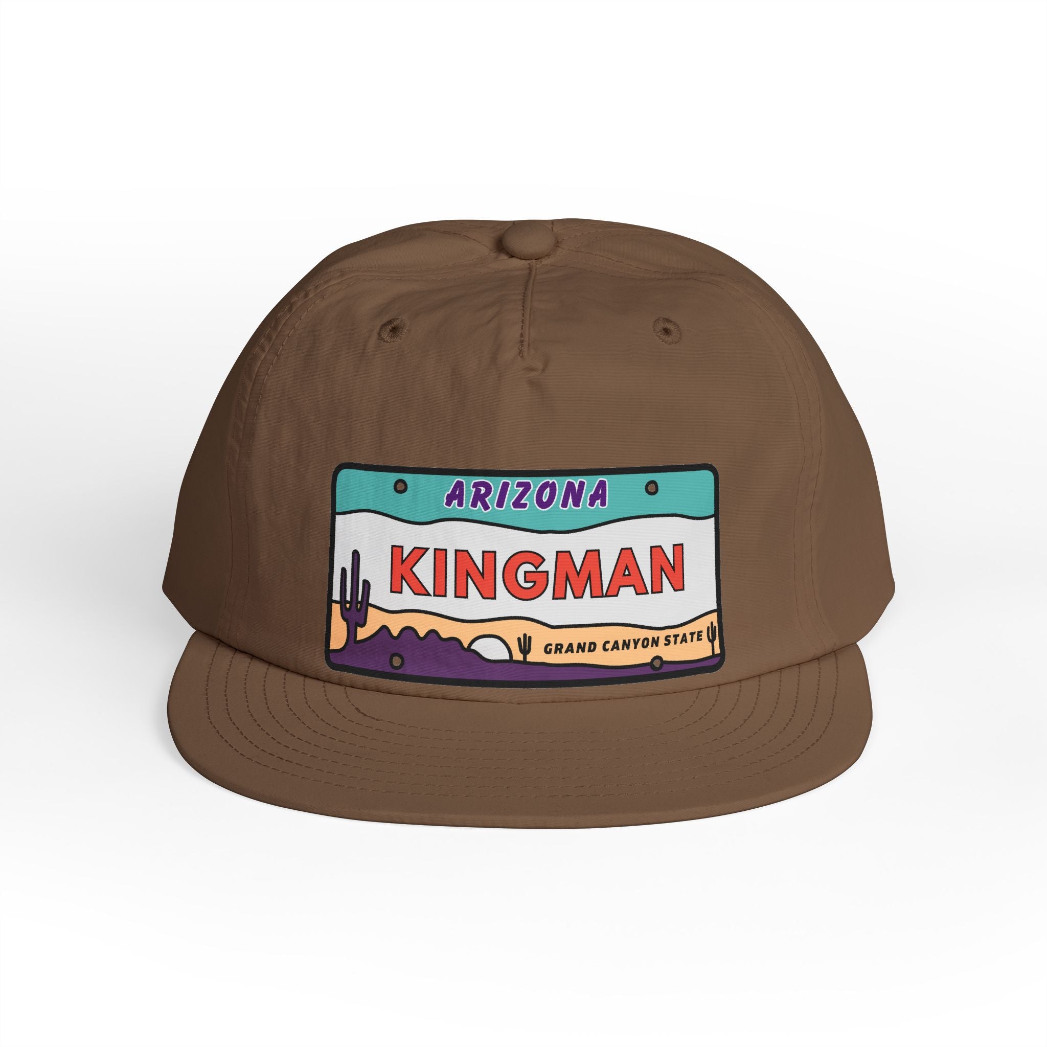 Surf Cap, Beach Hat, Summer Headwear, Kingman Arizona License Plate Dessert Cap for Water Sports