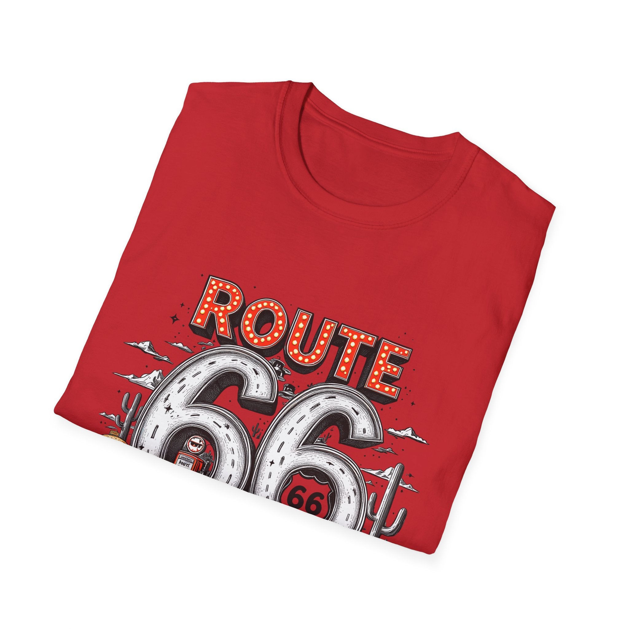 Route 66 Vintage Roadtrip T-Shirt | Classic Highway Car Signage