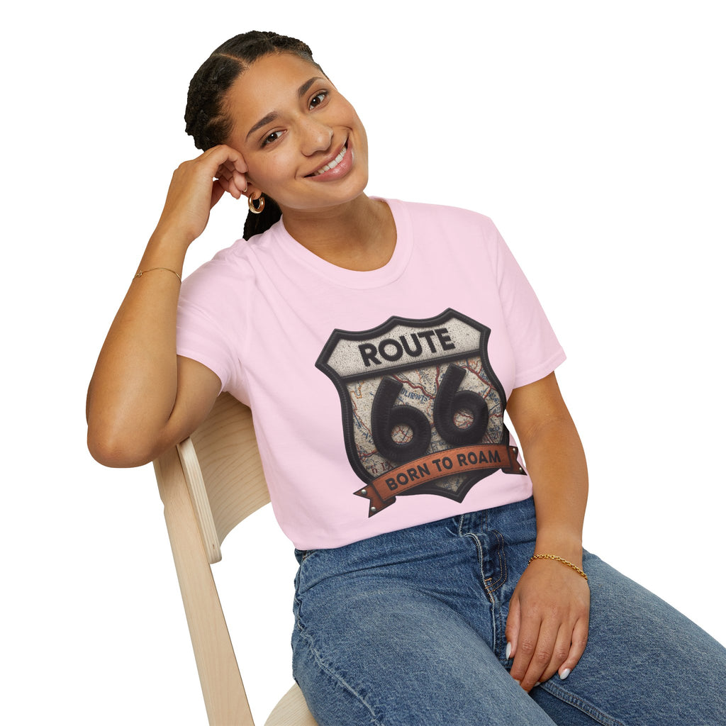 Route 66 Born to Roam T-Shirt | Vintage Highway Shield Tee