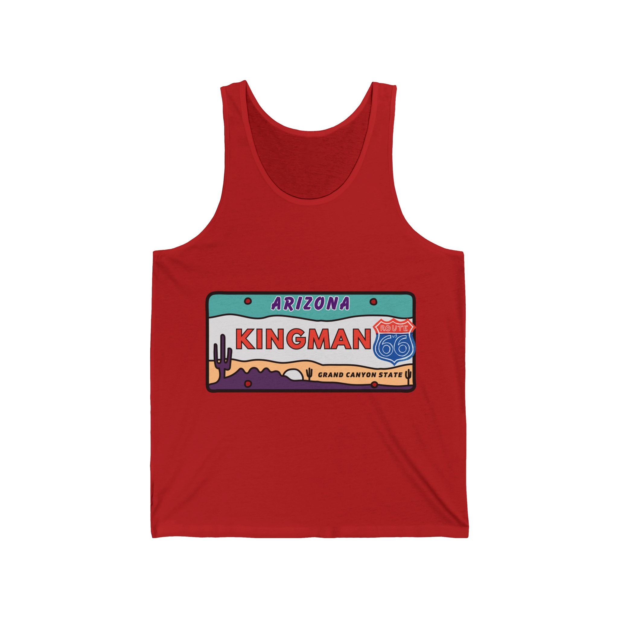 Kingman Tank Top Route 66 License Plate Unisex Jersey Tank