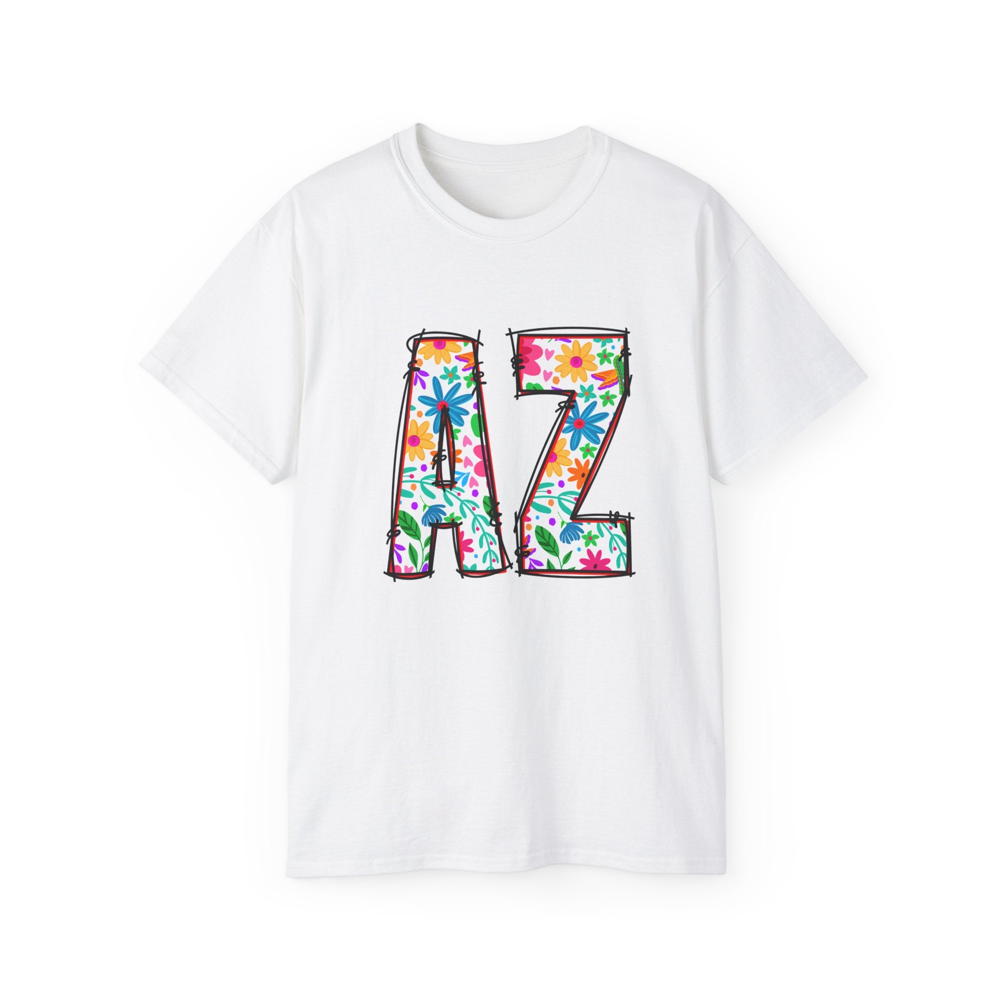 Floral AZ Tee - Mens and Womans Unisex Ultra Cotton Shirt, Perfect for AZ Pride, Summer Festivals, Casual Wear, Gifts for Him/Her