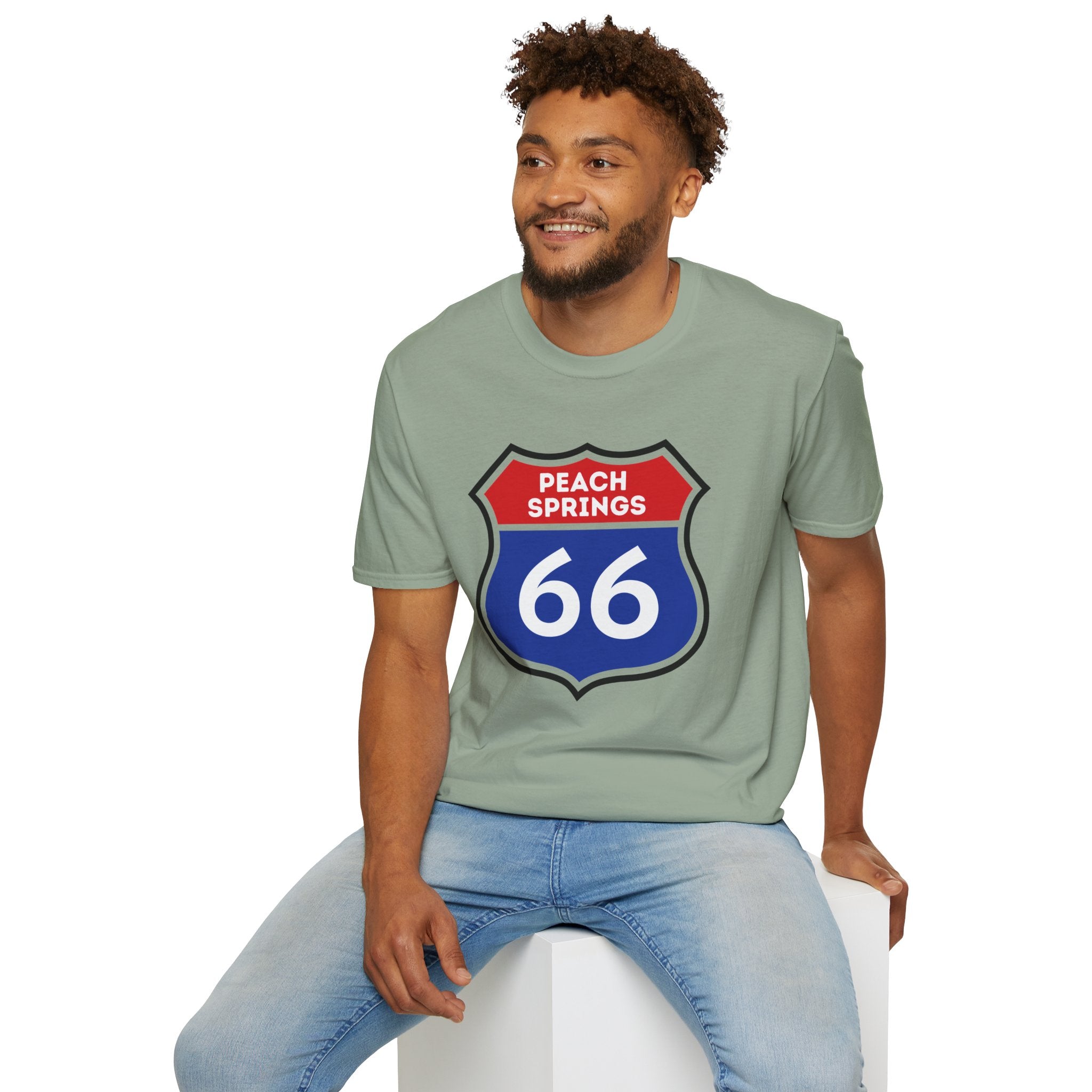 Peach Springs 66 Shield T-Shirt | Route 66 Road Sign Shirt