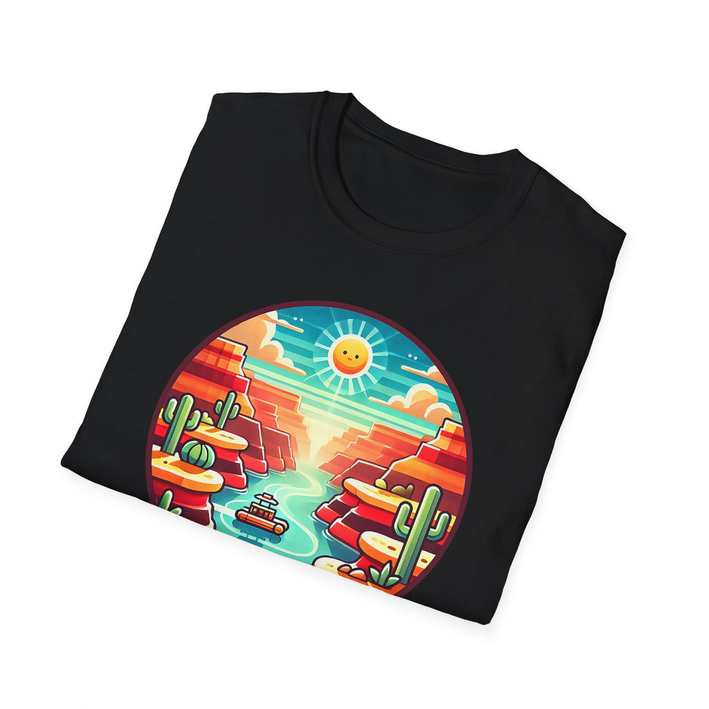 Grand Canyon National Park Retro Sunset T-Shirt | Canyon River Illustration