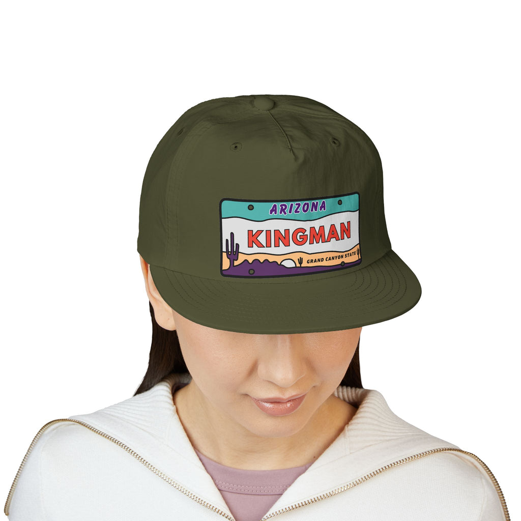 Surf Cap, Beach Hat, Summer Headwear, Kingman Arizona License Plate Dessert Cap for Water Sports