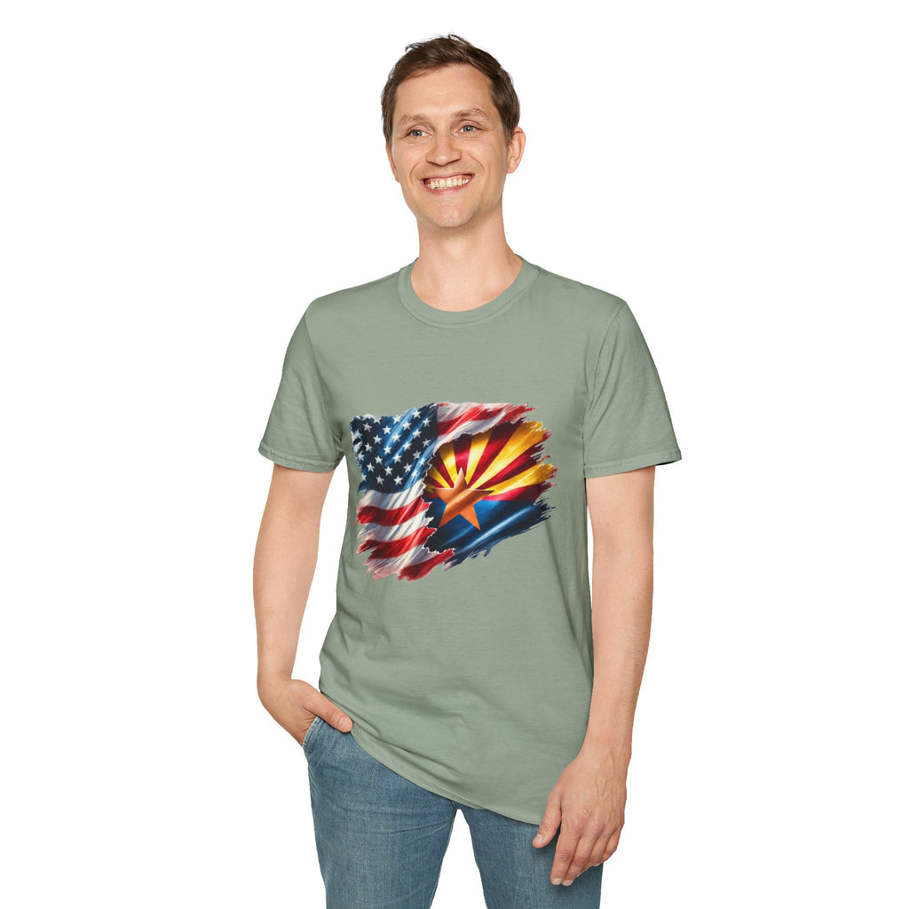 Arizona Flag with American Flag T-Shirt | Patriotic State Pride Tee