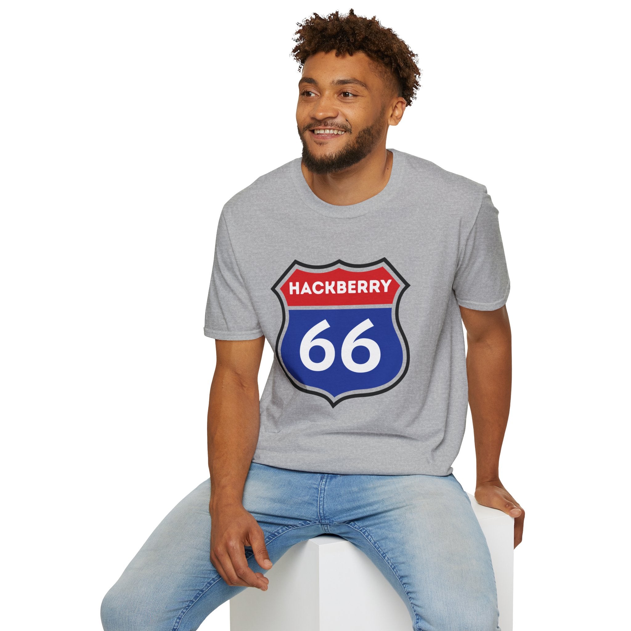 Hackberry 66 Shield T-Shirt | Route 66 Road Sign Tee