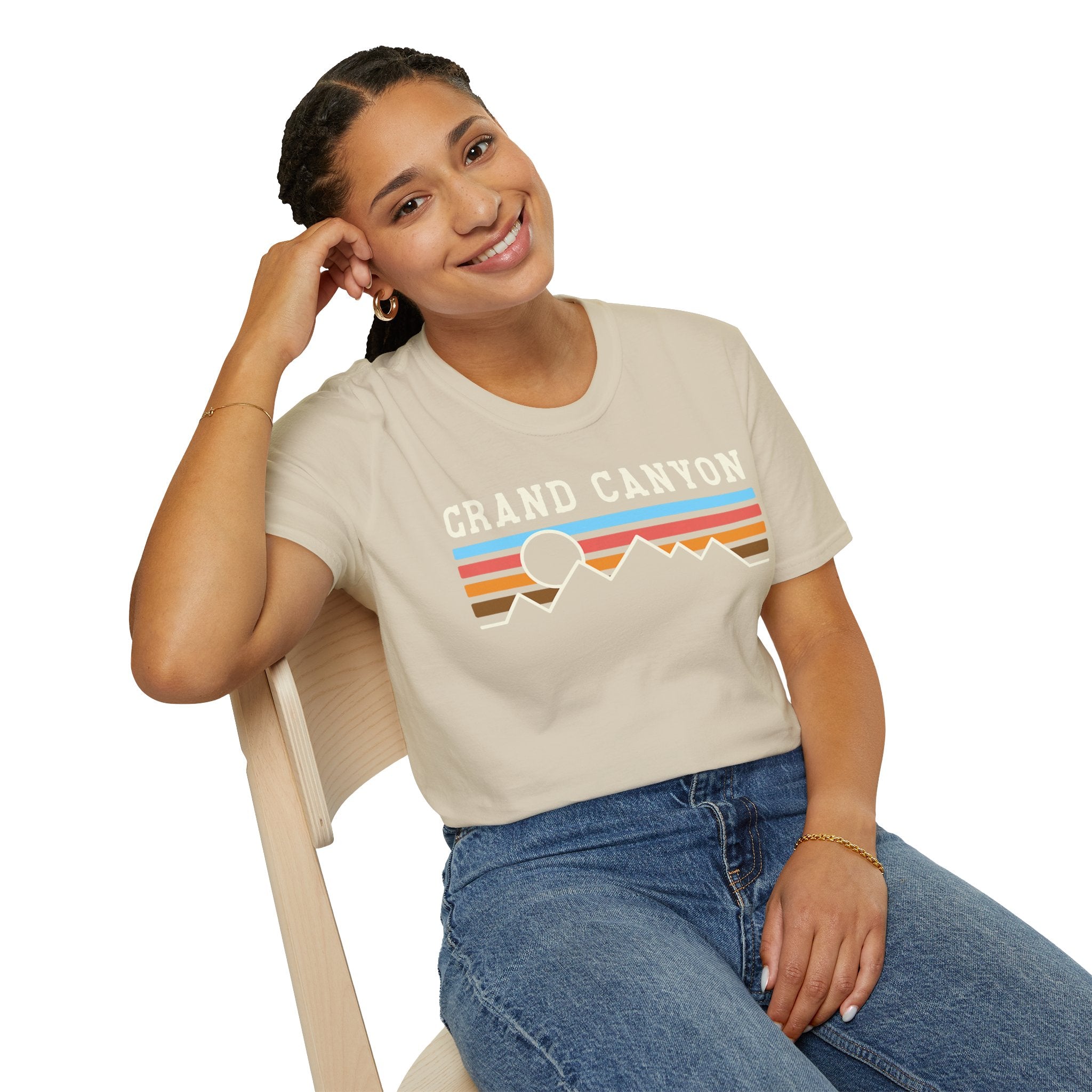 Grand Canyon Retro Sunset T-Shirt | Printed Front and Back National Park Landscape