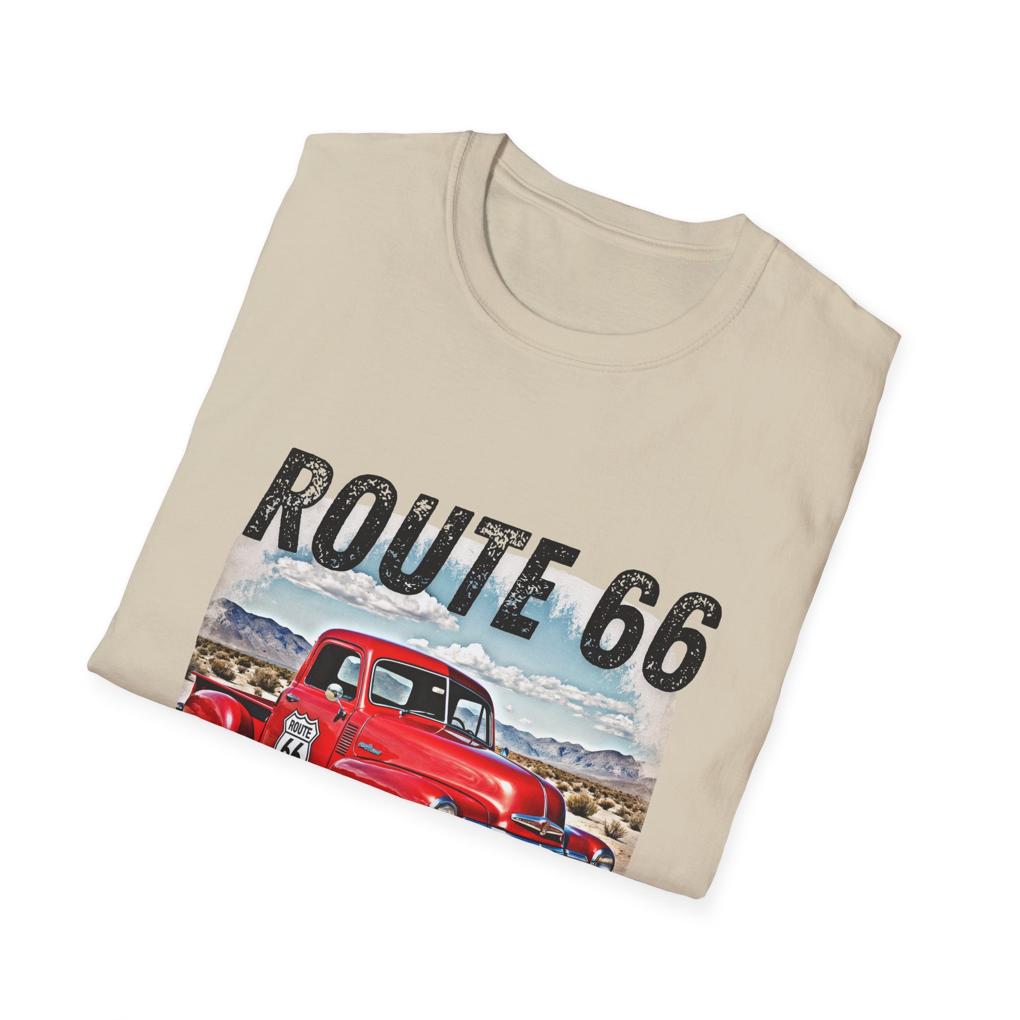 Route 66 Red Vintage Truck T-Shirt | Retro Highway Graphic