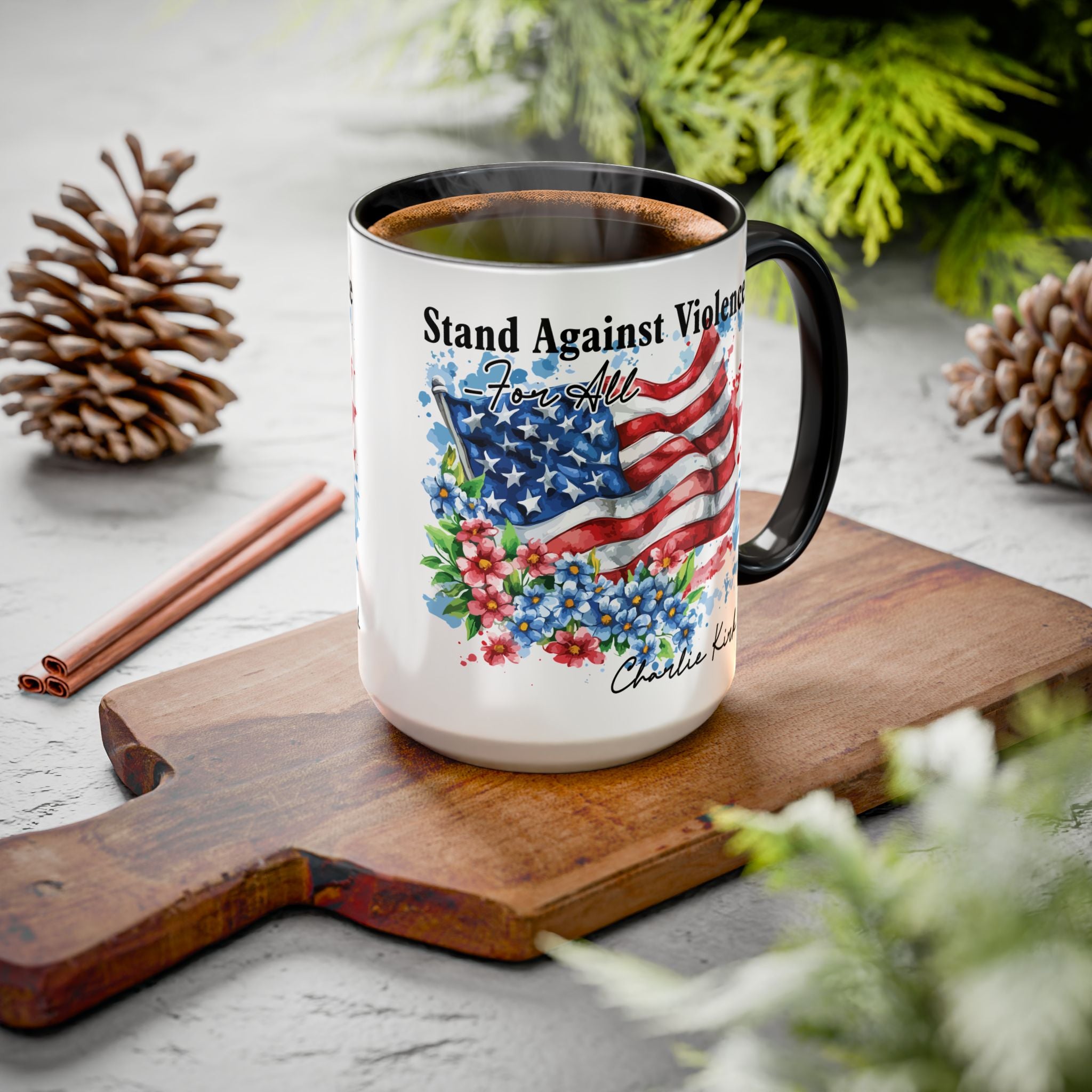 Charlie Kirk Patriotic Coffee Mugs for Inspiration, Stand Against Violence, Colorful Mugs, Gift for Activists, Tea Lovers, 4th of July