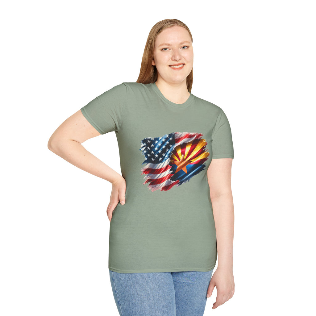 Arizona Flag with American Flag T-Shirt | Patriotic State Pride Tee