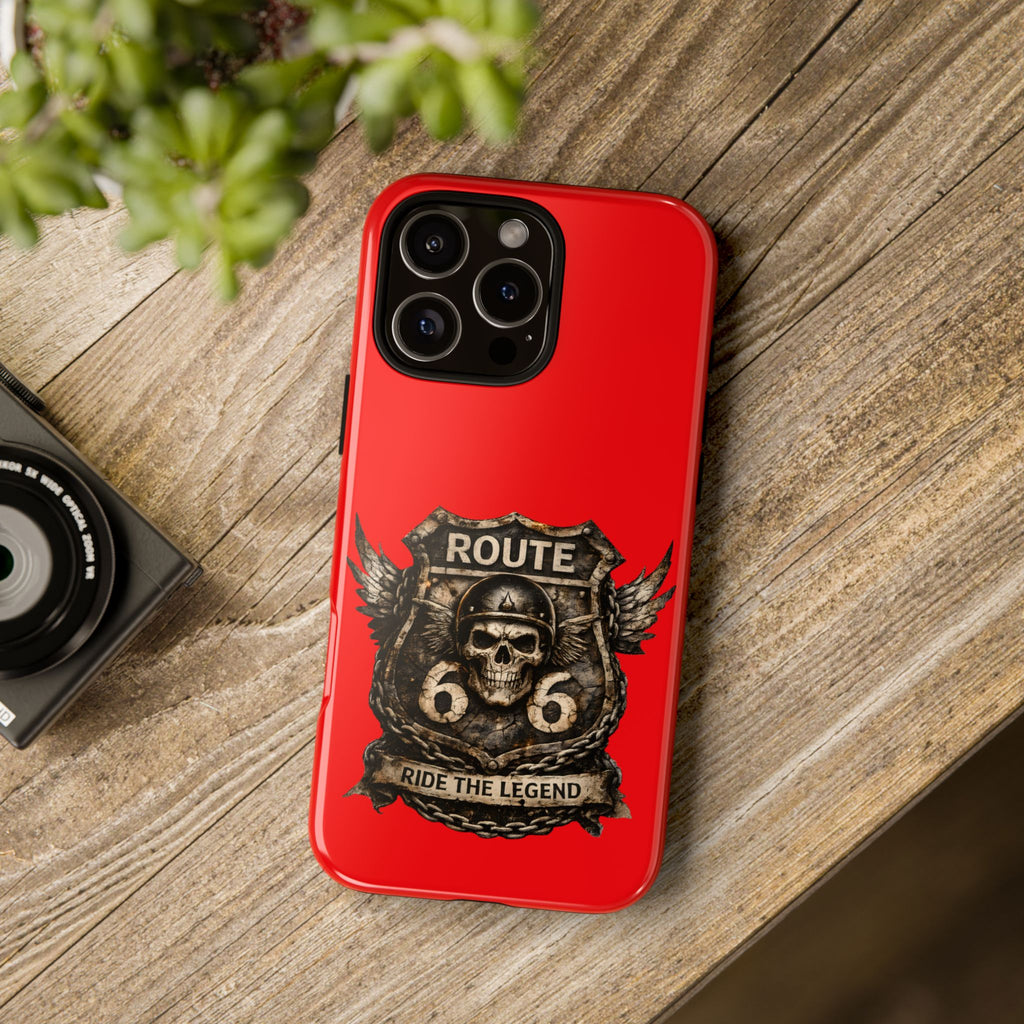 Route 66 Skull Helmet phone case | Motorcycle emblem, Ride the Legend