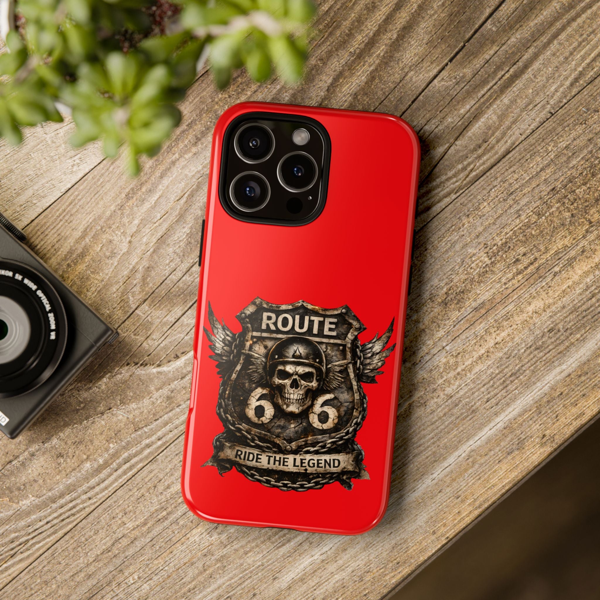 Route 66 Skull Helmet phone case | Motorcycle emblem, Ride the Legend