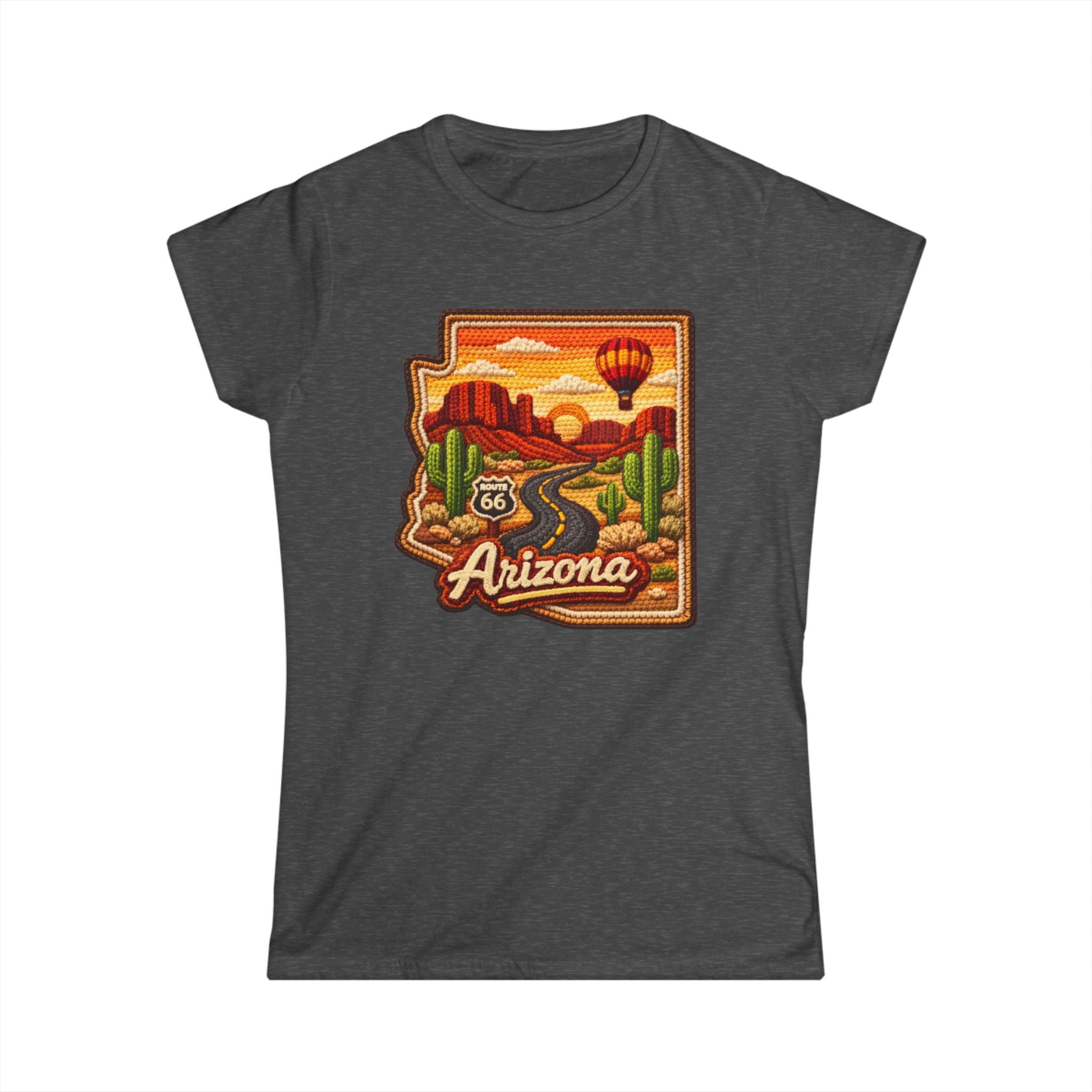 Arizona Route 66 Desert Sunset Womans Tee | Hot Air Balloon, Cactus Roadtrip