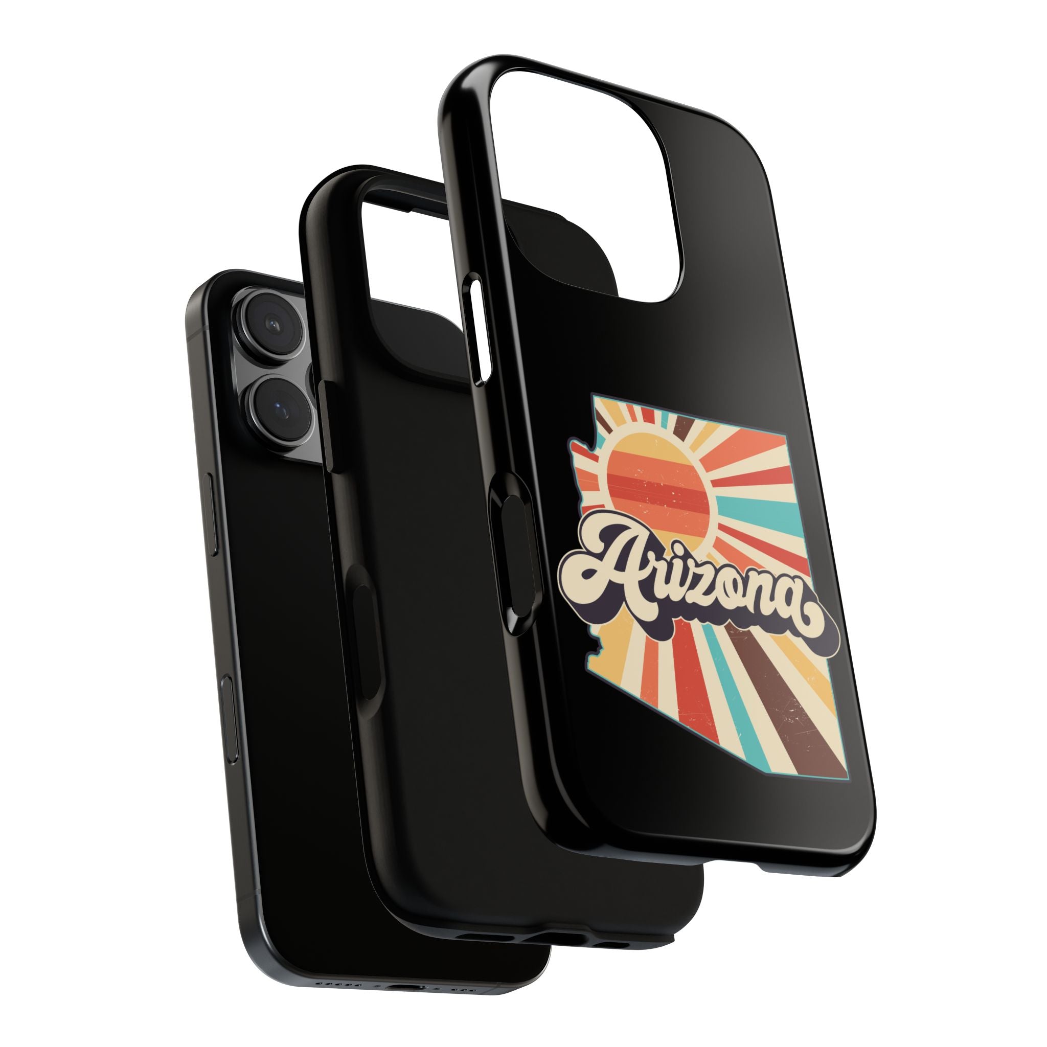 Arizona State Outline Retro Sunset Phone Case | AZ Tough Case