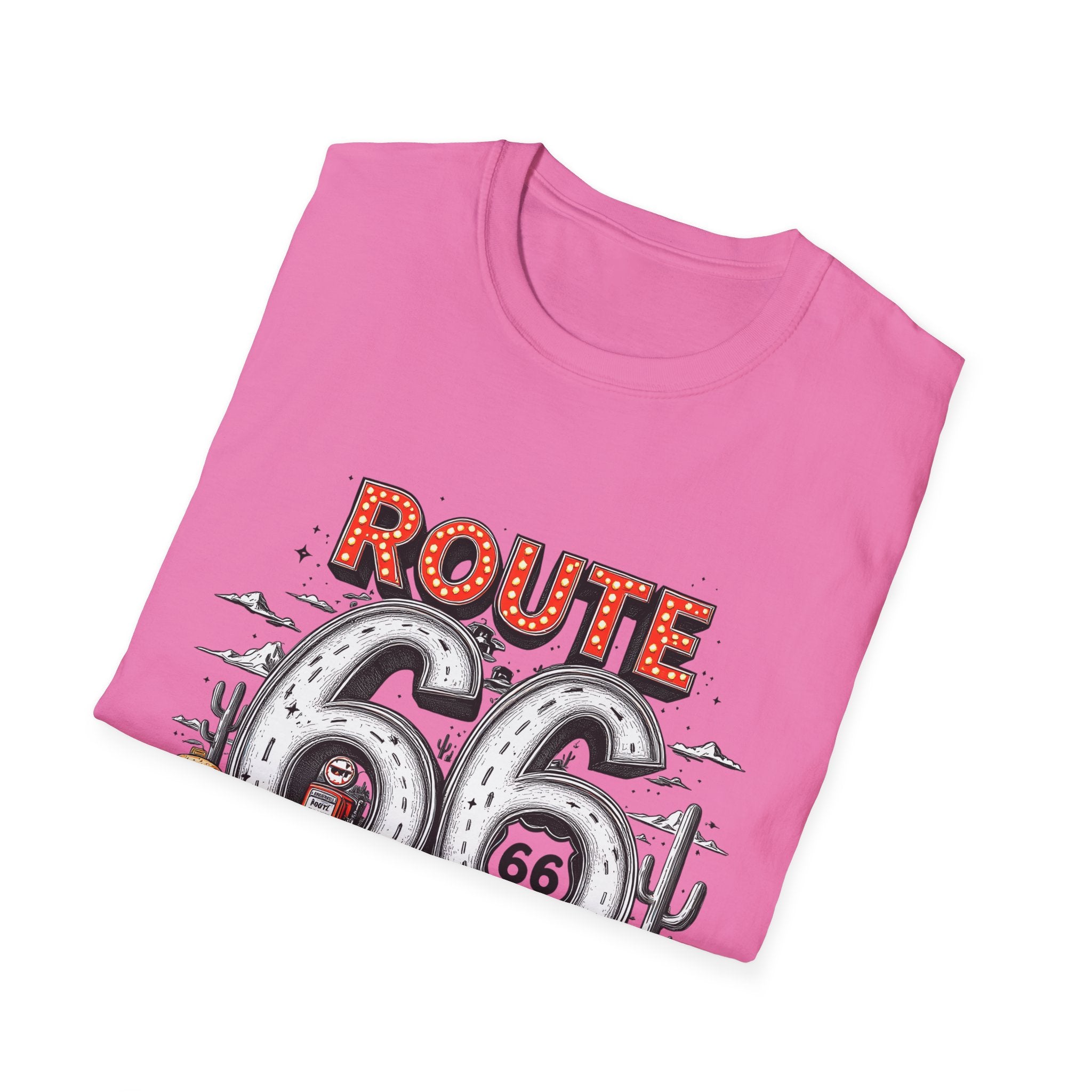 Route 66 Vintage Roadtrip T-Shirt | Classic Highway Car Signage